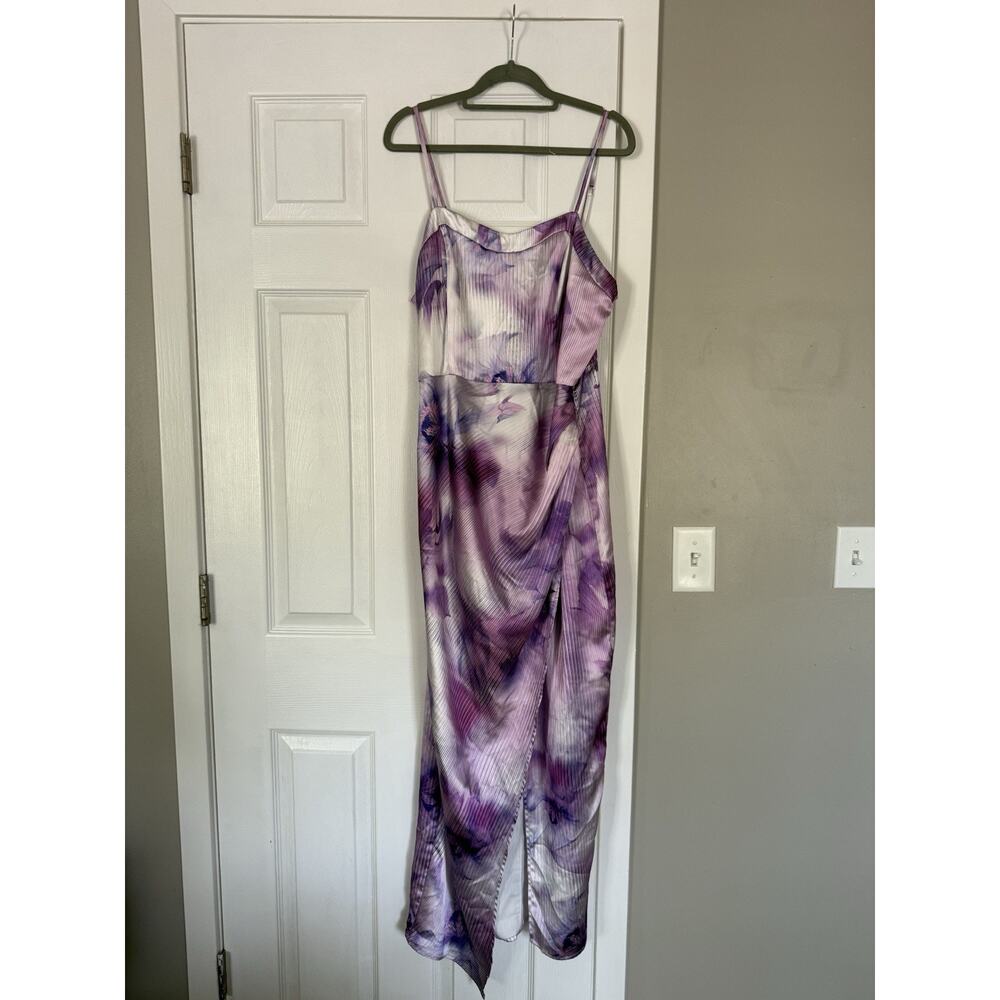 Express Purple Paint Splatter Cami Slip Sleeveless Maxi Dress Event Birthday